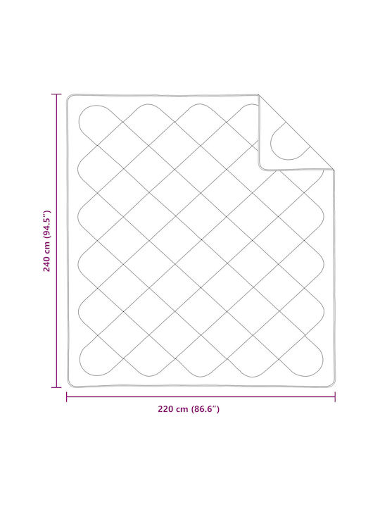 vidaXL Πάπλωμα Υπέρδιπλο με Γέμιση Microfiber 220x240εκ. Λευκό