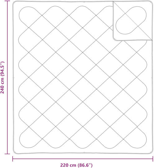 vidaXL Bettdecke Großes Doppelbett mit Microfiber-Füllung 220x240cm White