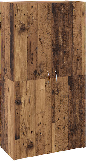 Living Room Display Cabinet Made of Particle Board Old Wood 60x32x115cm