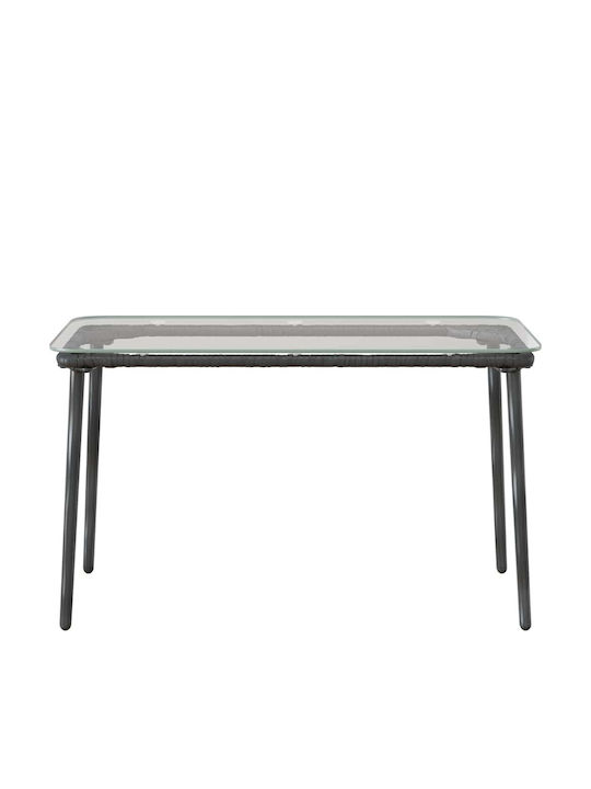 Sitting Room Outdoor Free Standing Rattan Table Black 80x40x45cm