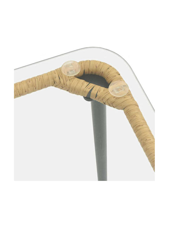 Sitting Room Outdoor Free Standing Rattan Table Natural 80x40x45cm