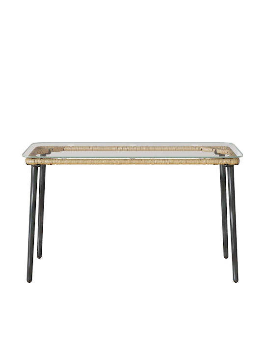 Sitting Room Outdoor Free Standing Rattan Table Natural 80x40x45cm