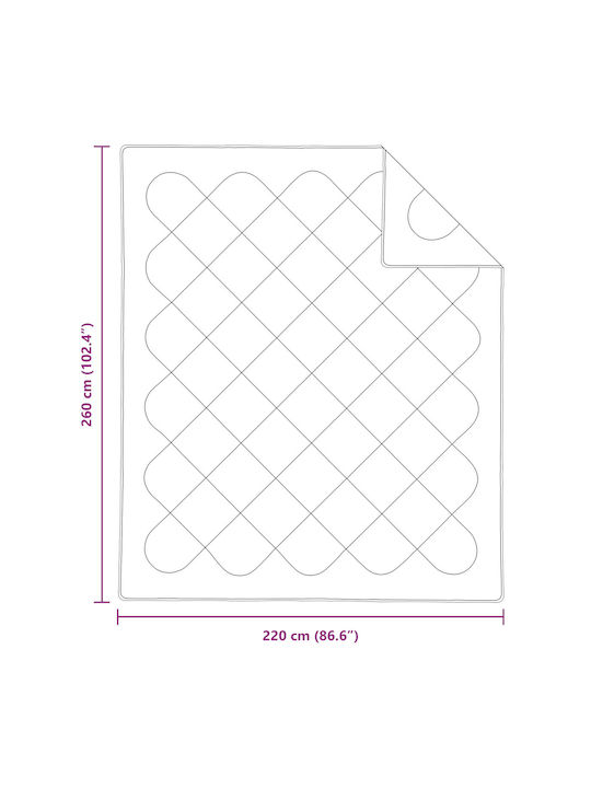 vidaXL King Size Decke 260x220cm Weiß