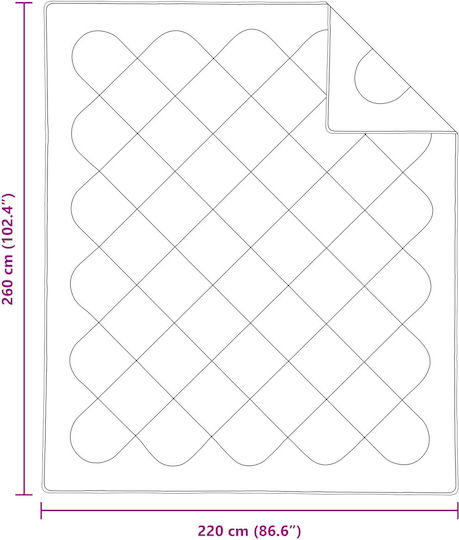 vidaXL King Size Decke 260x220cm Weiß