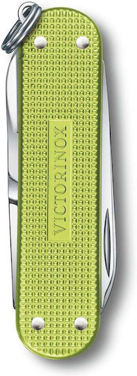 Klassischer Sd Alox Schweizer Armee-Messer 58 Mm 5 Funktionen Metallkörper Grüner Lime Twist