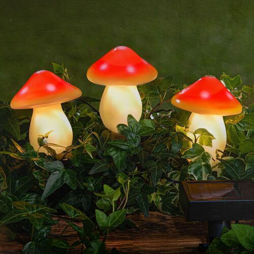 Modee Lighting Σετ 3 Ηλιακά Φωτιστικά με Θερμό Λευκό Φως 2700K IP44 85x85x10εκ.
