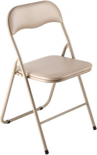 Foldable Dining Room Polypropylene Chair Khaki 4pcs