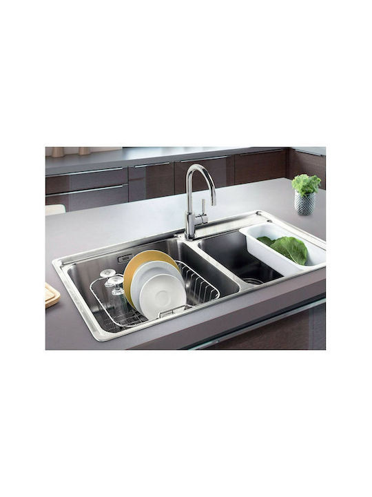 Franke Bell Bcx 620-42-35 Ένθετος Νεροχύτης Inox Μ86xΠ48cm Ασημί