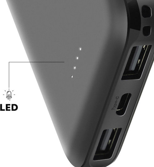 Akashi Power Bank 5000mAh с 2 USB-A порта и USB-C порт Черен