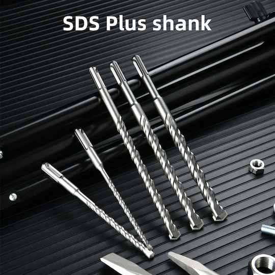 Deli Set Bohrer & Meißelmeißel & Spitzmeißel 10Stück mit Aufnahme SDS Plus