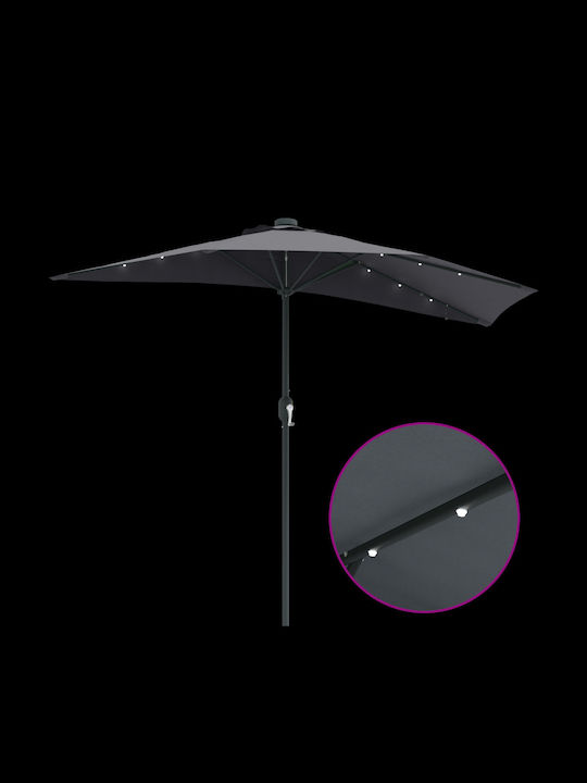 Garten- und Terrassen-Sonnenschirm Hängend Aluminium Grau 2,23x2,23xHöhe 2,23 m