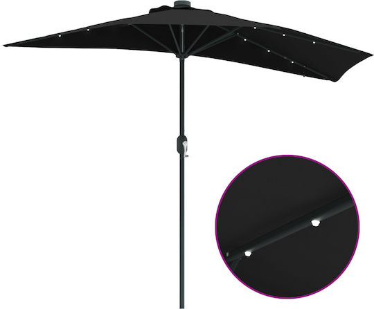Hanging Aluminum Black Parasol 2.23x2.23xH2.23m