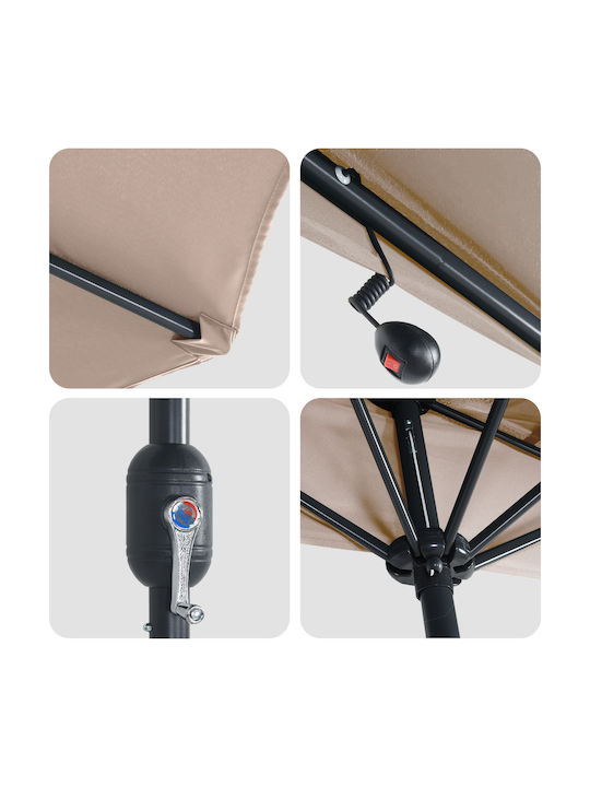 Umbrelă Suspendată Din Aluminiu Maro 2.23x2.23xÎnălțime 2.23m