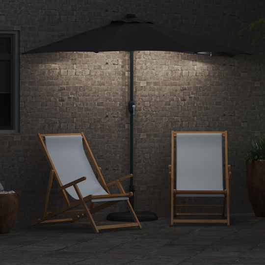 Hanging Aluminum Black Parasol 2.23x2.23xH2.23m