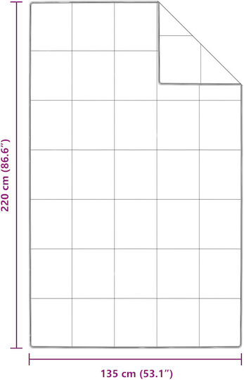 vidaXL Cuvertură Single Alb 135x220cm