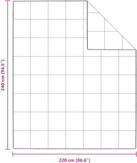 vidaXL Coverlet Queen Size White 240x220cm