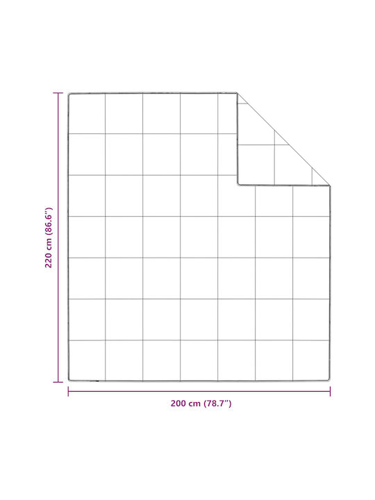 vidaXL Покривало Двойно Бял 200x220см