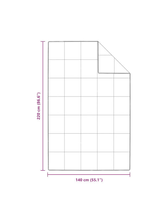 vidaXL Coverlet Single White 140x220cm