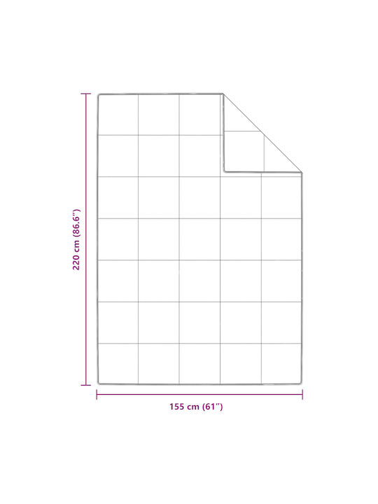 vidaXL Κουβερλί Μονό Λευκό 155x220cm