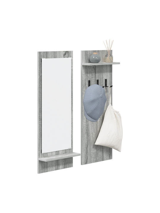 Антре с Огледало & Закачалка Sonoma Gray 70x10x90бр