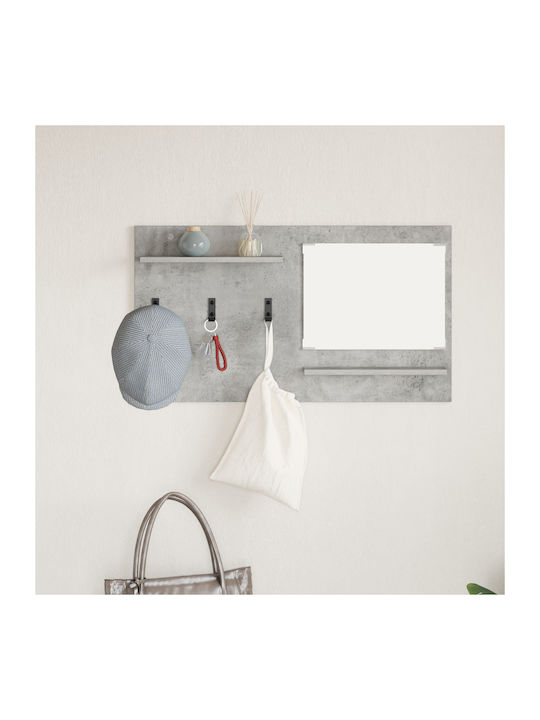 Entry Furniture with Mirror & Hanger Concrete Grey 90x10x50cm