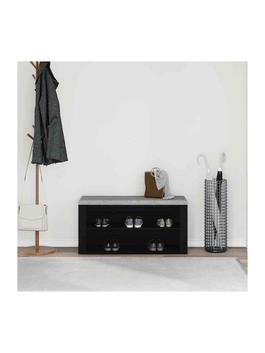 Eingangsmöbel mit Schuhschrank & Bank Black Oak 100x35x45cm