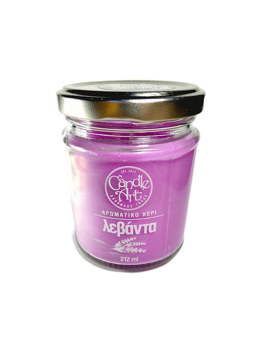 Candle n'Art Αρωματικό Κερί σε Βάζο με Άρωμα Με Αιθέρια Έλαια Λεβάντας 212gr