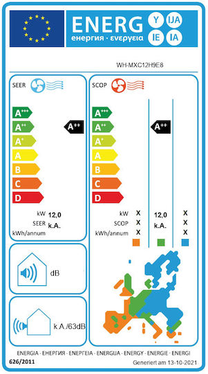 Panasonic Αντλία Θερμότητας 12kW Τριφασική 65°C Monoblock