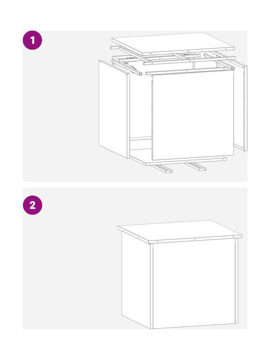 vidaXL Outdoor Storage Box 117lt Silver L55xW50.5xH50cm