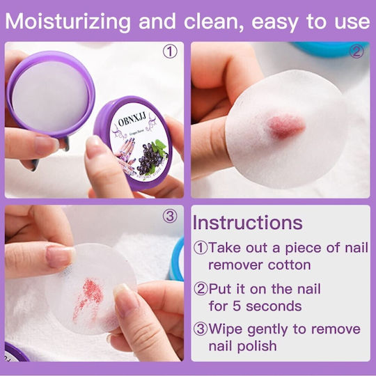 Box of 24 Green Apple Nail Polish Remover & Cleaning Wipes