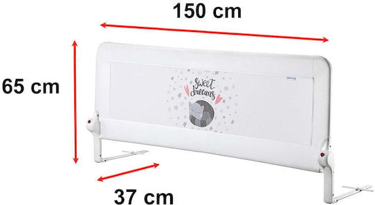 Guimo Foldable Bed Rail Guard from Fabric in White Colour 15x15x65cm