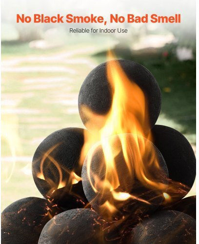 Vevor 10 Cm 12 Pcs Ceramic Fire Balls Round Fire Stones Reusable Lava Rocks