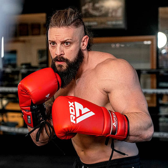 RDX Boxhandschuhe Leder für Kampf Rot