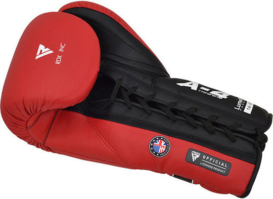 RDX Boxhandschuhe Leder für Kampf Rot