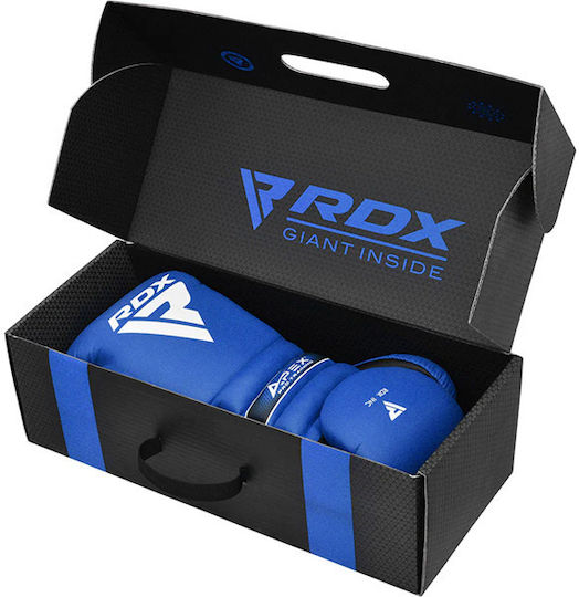 RDX Γάντια Πυγμαχίας Δερμάτινα για Αγώνα Μπλε