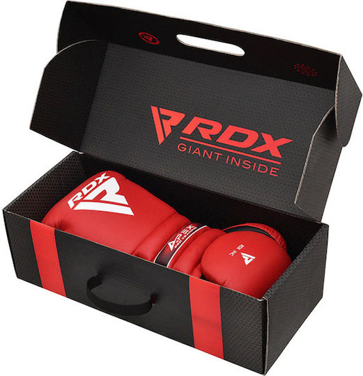 RDX Boxhandschuhe Leder für Kampf Rot