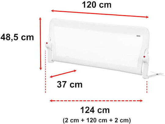 Guimo Pliabil Bară de protecție pentru pat în Culoare Alb 150x48cm 1buc