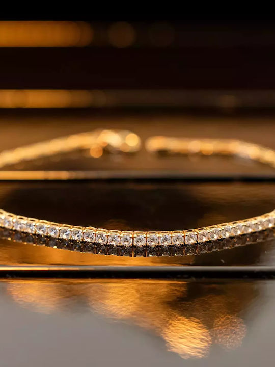 Set with Necklace , Earrings & Bracelet from Gold 9K with Stones
