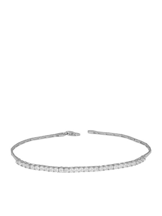 Set with Necklace , Earrings & Bracelet from White Gold 9K with Stones