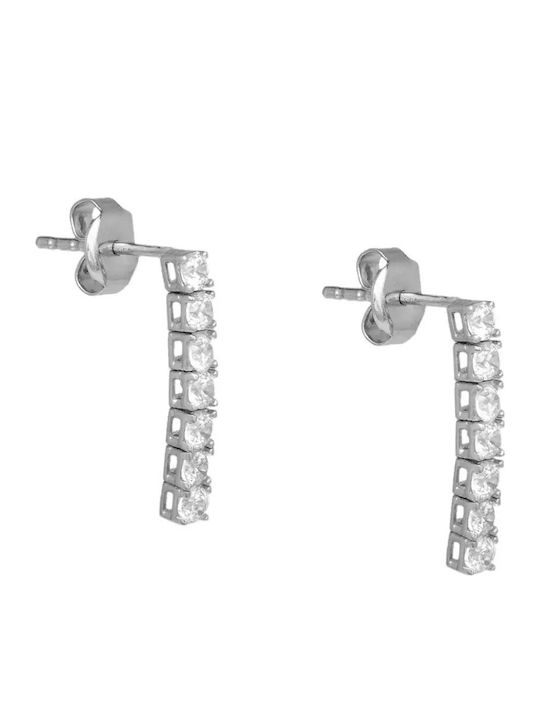 Set with Necklace , Earrings & Bracelet from White Gold 9K with Stones