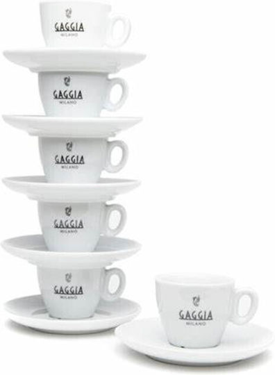 Gaggia Milano Σετ Φλιτζάνια Espresso από Πορσελάνη 75ml 6τμχ