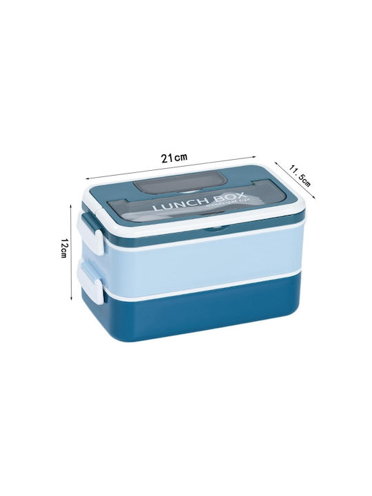 Uncle George Microwave Plastic Lunch Box Blue 1600ml