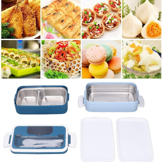 Uncle George Cutie pentru Mâncare Plastic Albastru Potrivit pentru Cuptor cu Microunde 1600ml 1buc