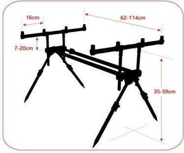 Baracuda Rp12sp Rod Pod 4 Fishing Rod Holders Black