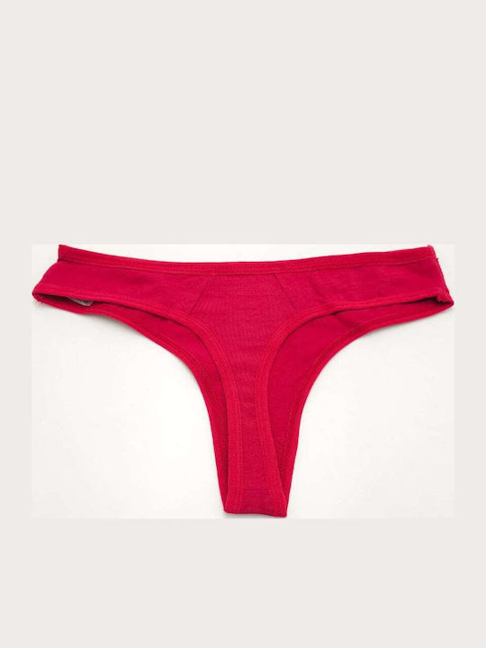 Women's String with Lace Burgundy