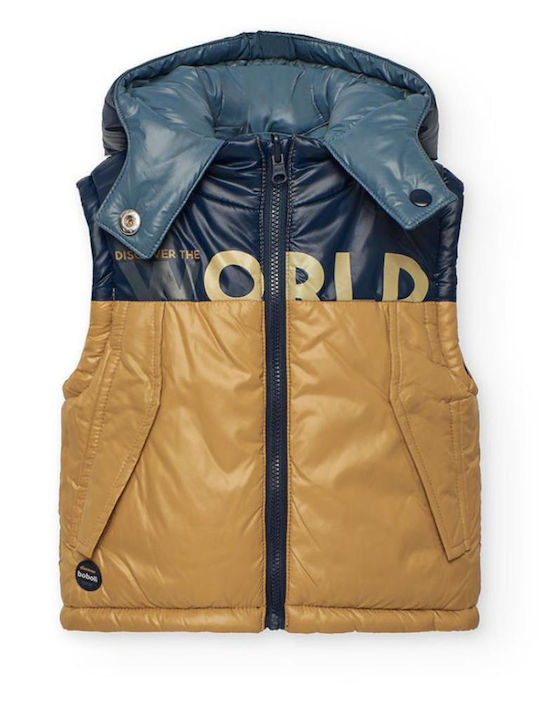 Kids' Coat Sleeveless Double Sided with Hood Navy