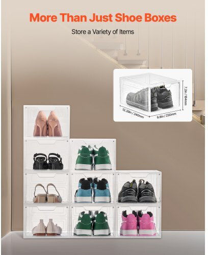 Vevor Cutie Din Plastic Pentru Depozitarea Pantofilor 34x25x25cm 9 Bucăți