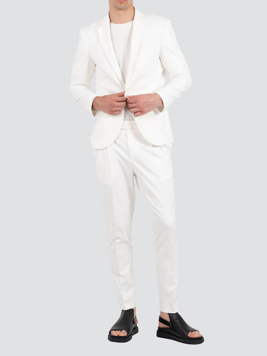 Ανδρικό Σακάκι με Κανονική Εφαρμογή White