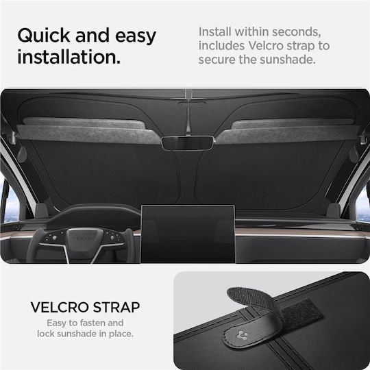 Spigen Tesla Car Front Windshield Sunshade Black Tesla Model X