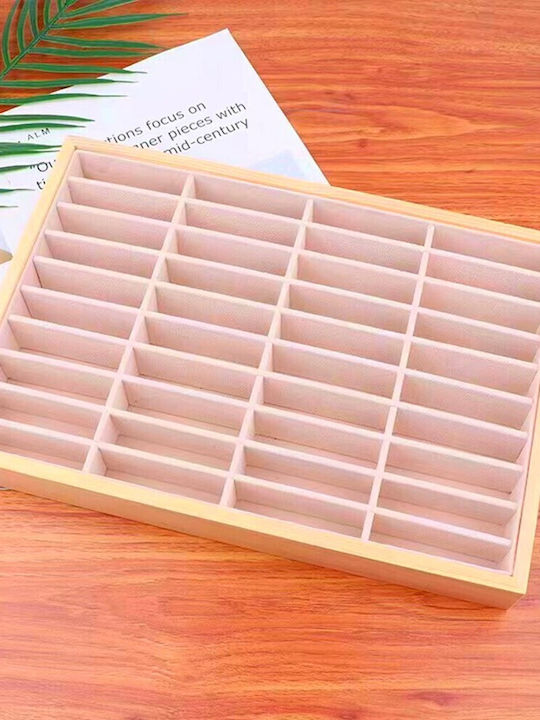 Wooden Organization Stand 40 Slots Bracelets & Watches Pink